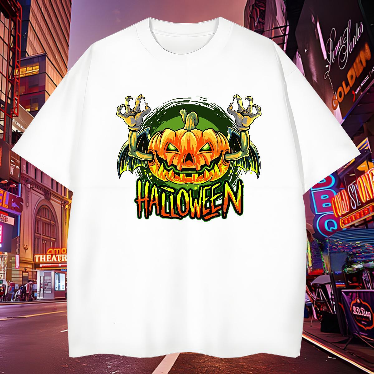 Popular Mens T Shirts pumpkin Breathable Crew Neck Home Outdoor Custom Anime 100% Cotton 230g Tshirts Factory Direct Clothes