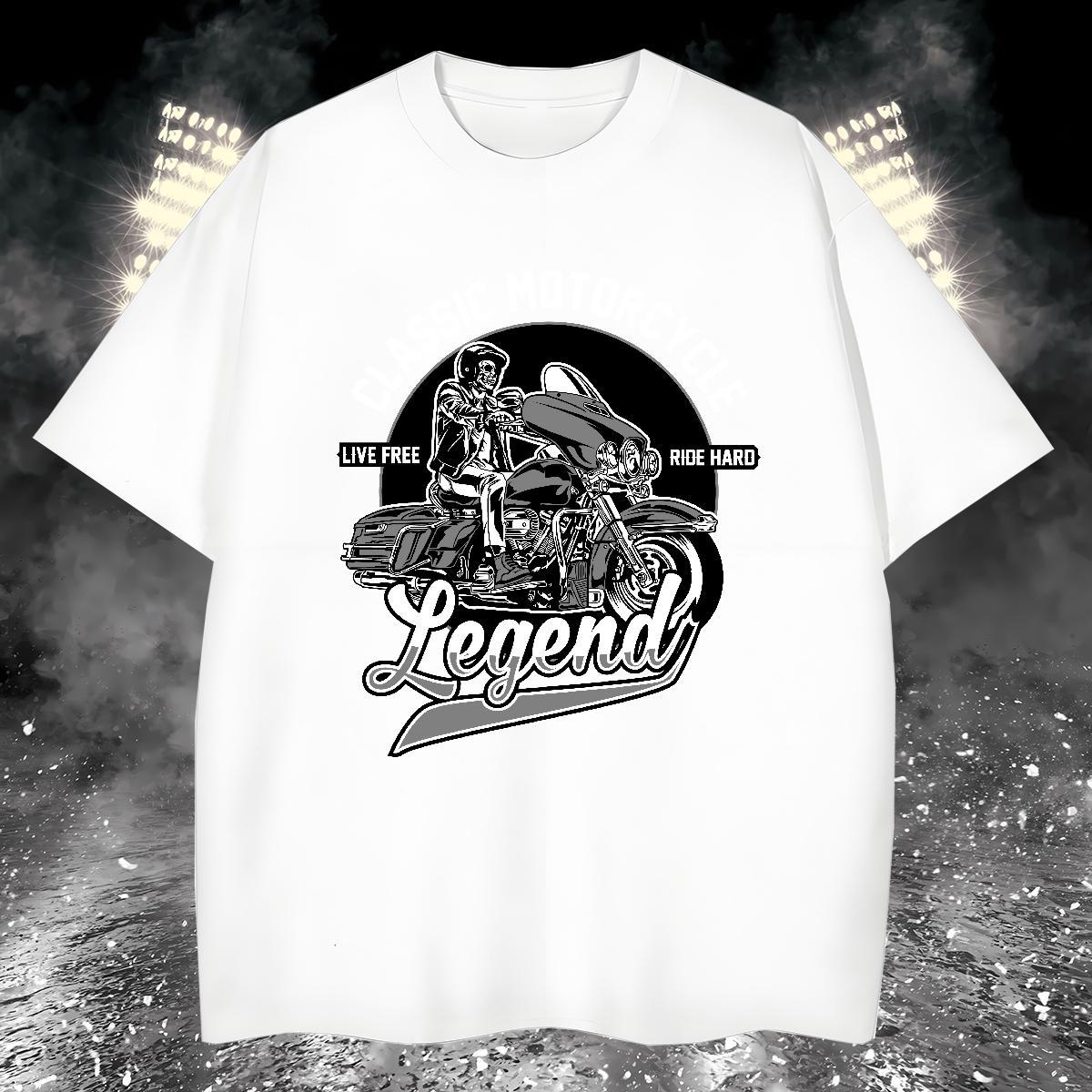 Cool motorbike T-Shirts Casual Men Tees 230g Cotton 2024 New Short Sleeve Soft Oversized 3XL 4XL Polos