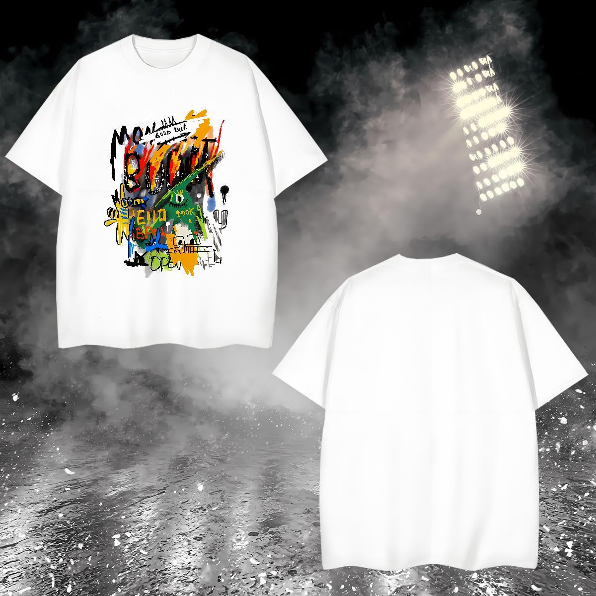Mens T Shirts 230g Pure Cotton cartoon Street wear Hip Hop O Neck Short Sleeves Custom Printing Tshirts Classic TOP Quality Tee Shirt