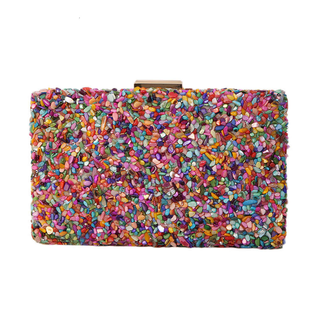 2024 New Banquet and Banquet, Handmade Shell Inlaid Diamond Fashion Evening Dress, Handbag for Women