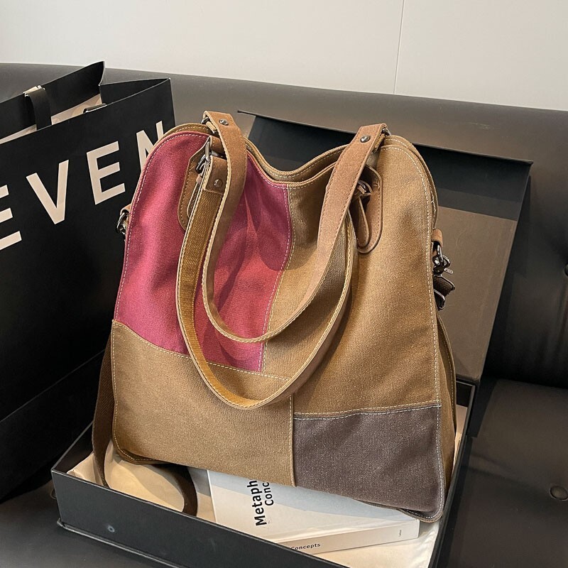 New Tote Medium Designer Canvas Collar PU Commuter Shoulder Crossbody Bag Post Recommendation