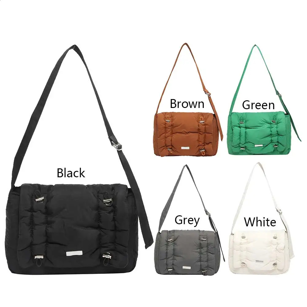 Women Fashion Top-handle Bags Adjustable Strap Puffer Messenger Bag Square Commuting Bag Soft Solid Color for Outdoor Travel 240819
