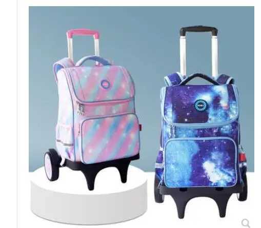 Kids School Rolling Backpack Bag on wheels Children School Wheeled Backpack bag For Girls Trolley backpack Bag for students bag Y240820