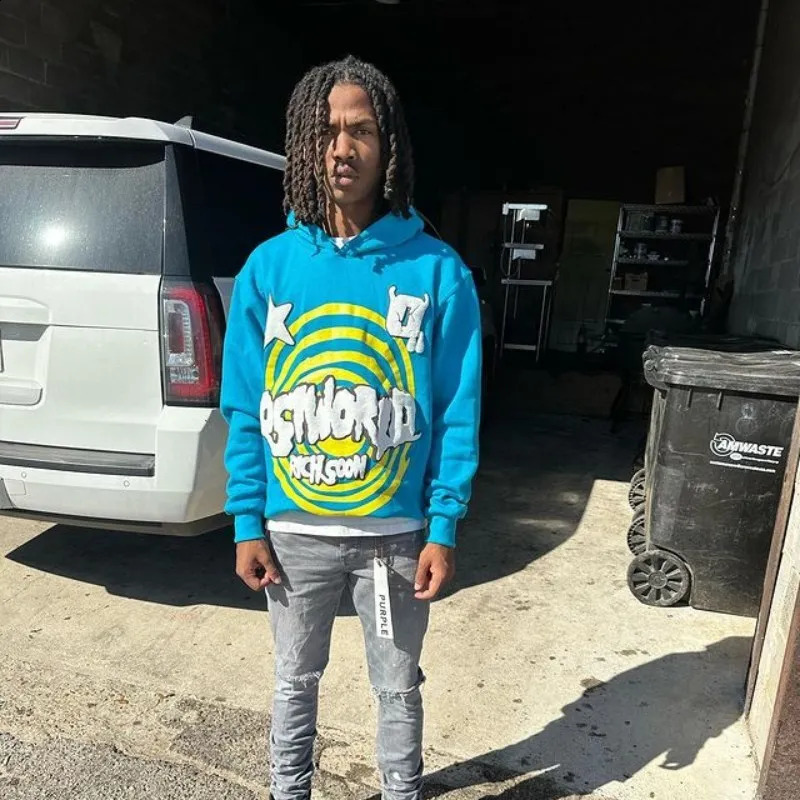 Aesthetic High Street Colorful Letter Oversized Hoodie Women Y2K Vintage Harajuku Casual Loose Pullover Men Sweatshirt Top 240820