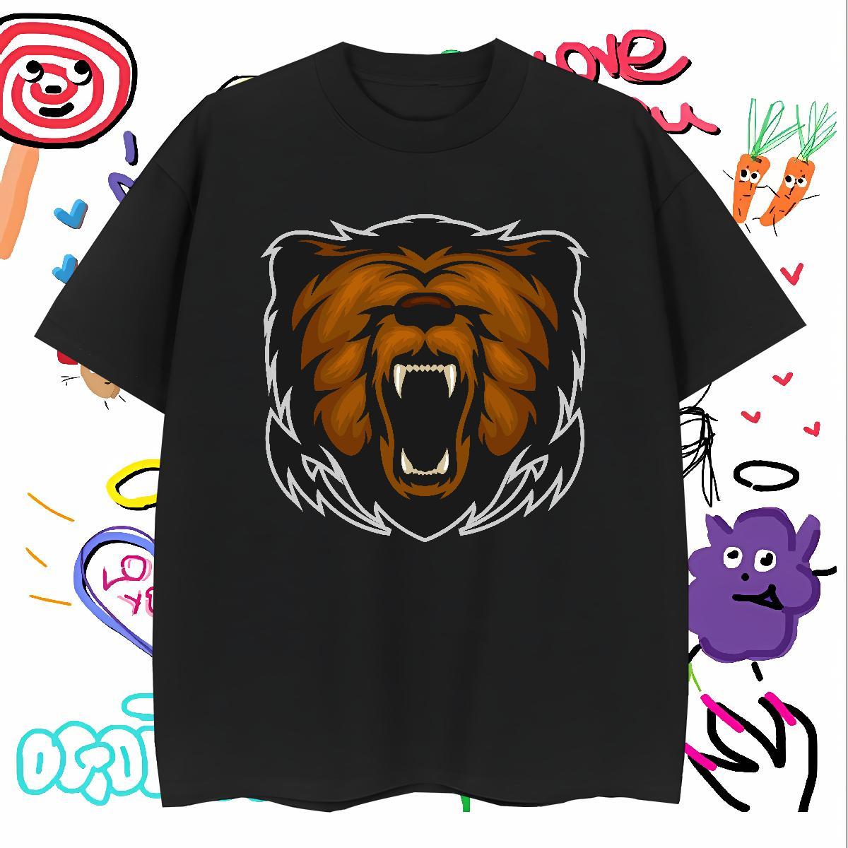 Cool Design T-Shirts for Men lion Crew Neck Breathable Sports Casual Skull 230g Pure Cotton Mens Tshirts Customized Tee Shirt