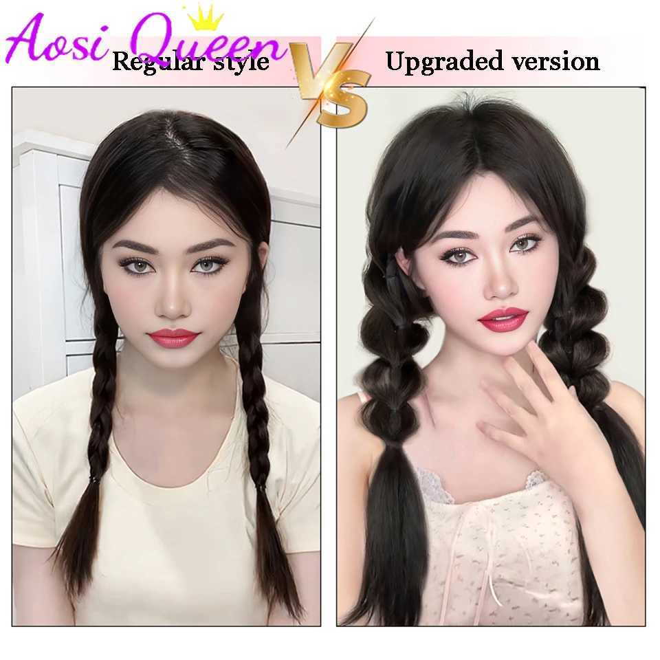 AOSI ponytail wig womens cartoon feeling bubble braid double ponytail rubber band ponytail W240817