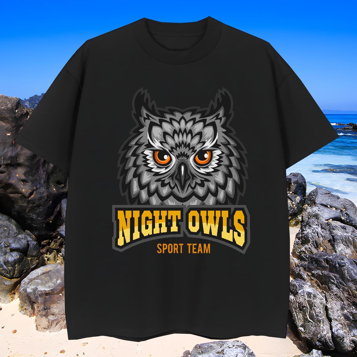 Designer Man T Shirts owl Breathable Crew Neck Casual Daily Wear DIY Printed 230g Cotton Couples T Shirts Fashion Casual Top Tees