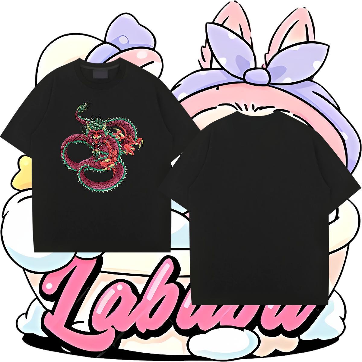 Brand Men Clothes T-Shirt Outdoor 100% Cotton 230g Anime Print O-Neck Short Sleeve ferocity T Shirts Men 2024 DIY Clothings