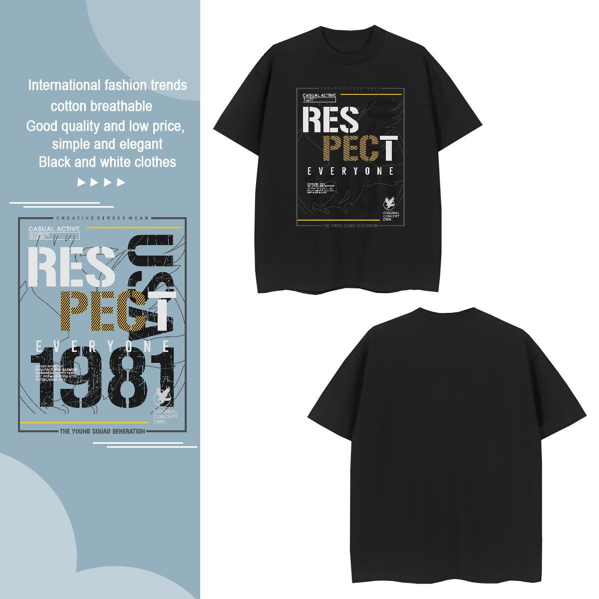 Brand number T Shirt For Man Spring Summer Mens Tshirts 230g Pure Cotton Fashion Designer O Neck Short Sleeves Custom Printed Tops Tees