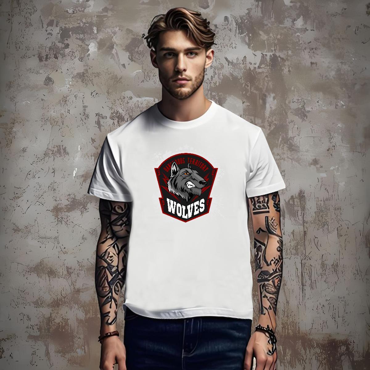 New Arrival Men Tops Tees wolf Street wear Hip Hop 230g Pure Cotton Tee Shirt Short Sleeve O-Neck Designer T shirt Skull