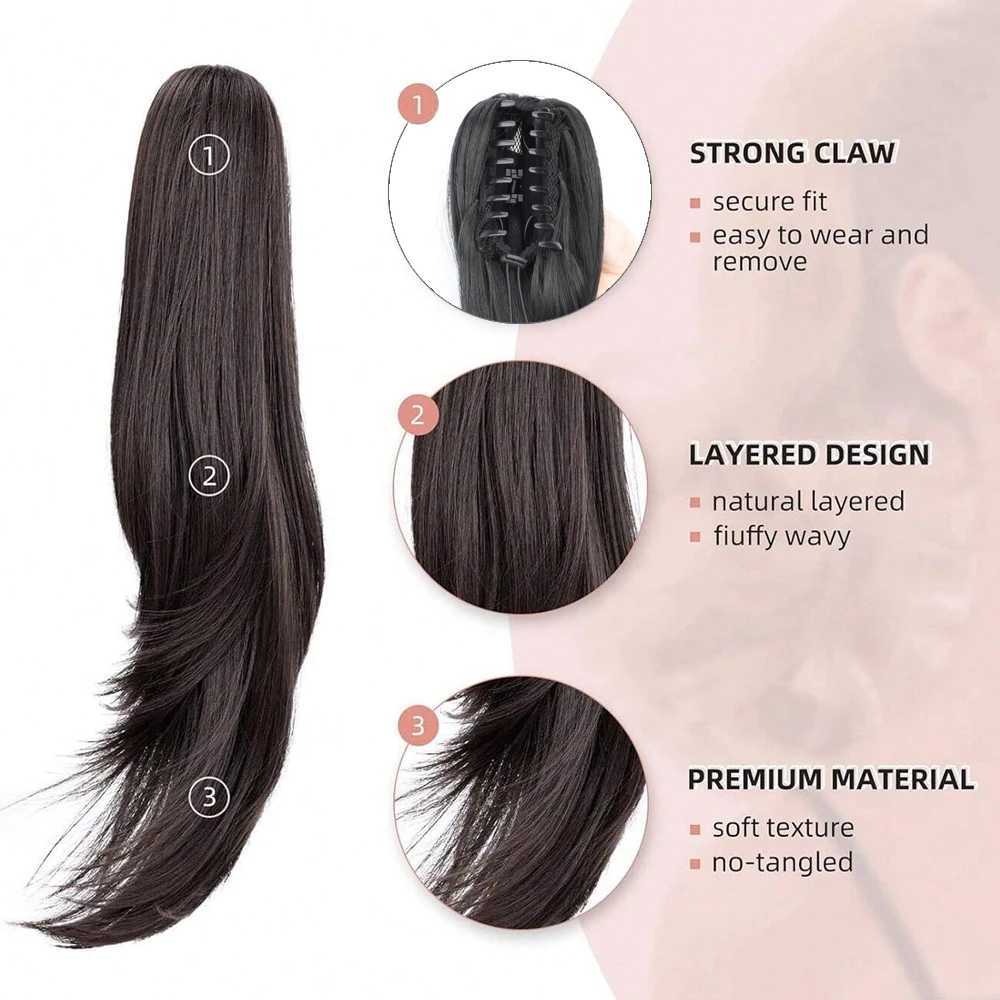 Long curly hair synthetic claw clip ponytail hair extension ponytail easy to wear suitable for daily use wig accessories W240817