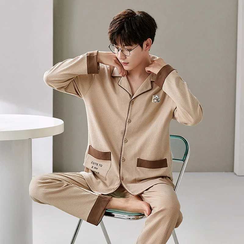 Mens cardigan lounge pajamas pajamasW240719