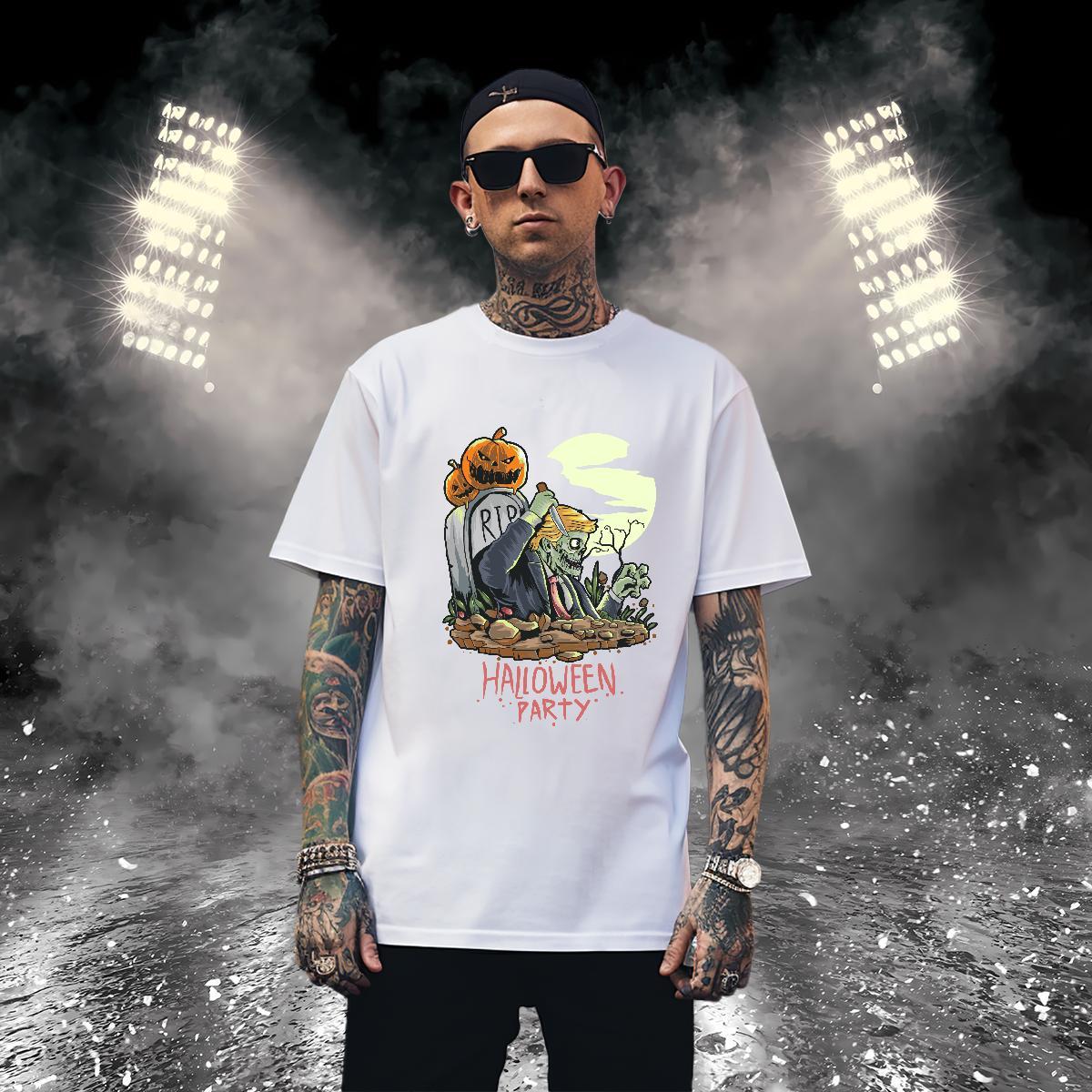 Classic Mens T Shirts halloween Breathable Short Sleeve Anime Printing Street Custom Print Oversized 100% Cotton 230g Couples T Shirts Designer Fashio