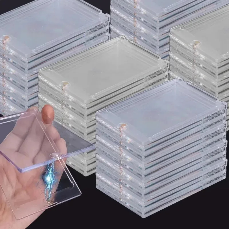 Transparent magnetic card holder 35PT support box set protection hard plastic sleeve triangle display stand baseball sports 240820