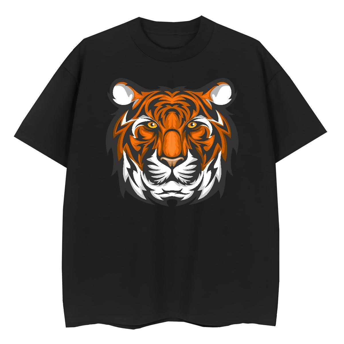 Classic Men Tshirts Sports Casual 230g Pure Cotton DIY Anime Short Sleeve Soft tiger Men T Shirts Classic Casual Polos