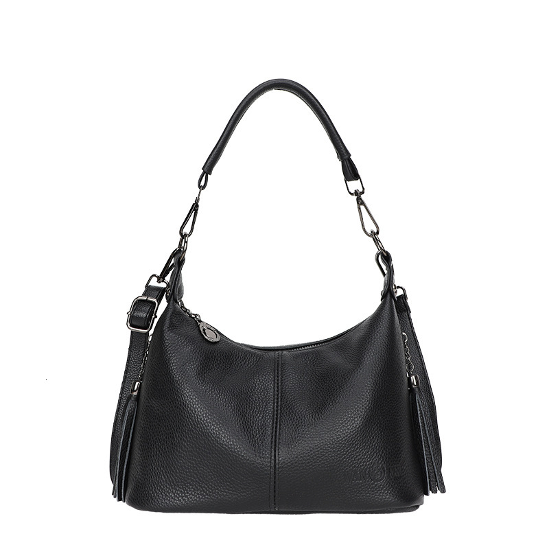 layer cowhide middle-aged women's Korean version tassel mother's genuine leather fashion one shoulder crossbody bag trendy and atmospheric h