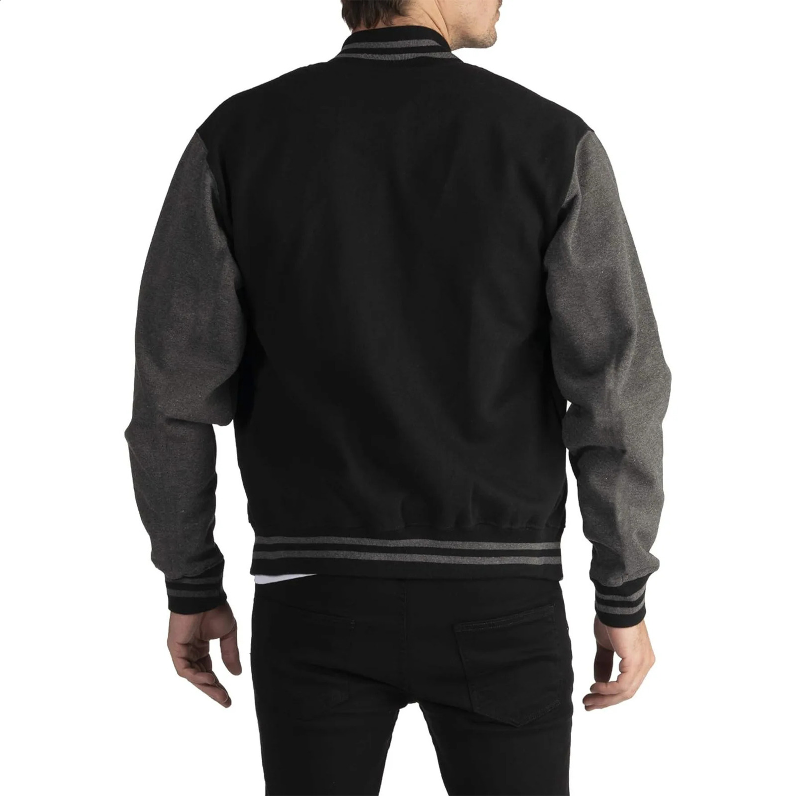 Cross border mens hoodie with wool cardigan jacket button up baseball casual 240819