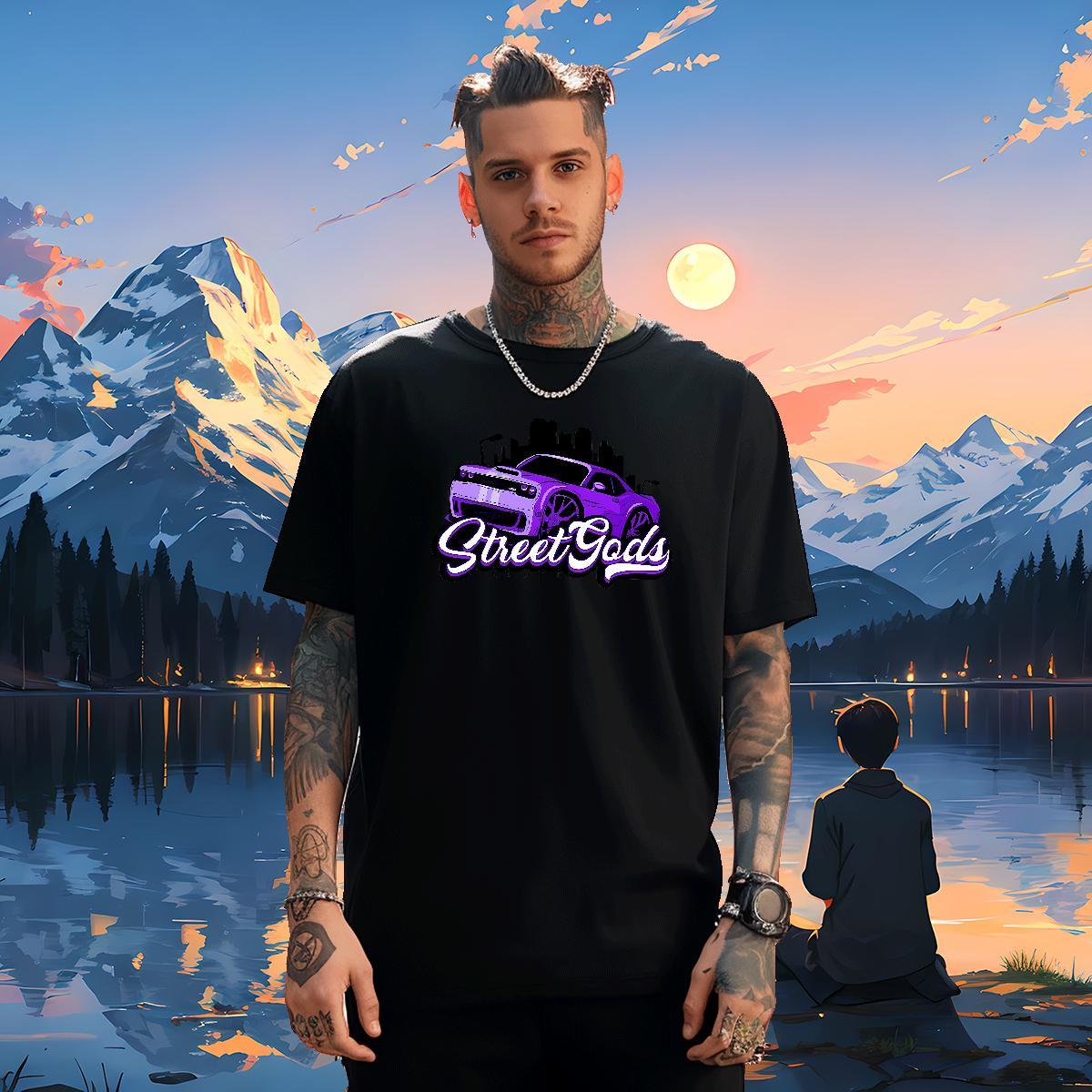 TOP Quality beach 230g Cotton Men Clothes T-Shirt Street Casual Short Sleeve O-Neck T-Shirts Factory Direct Cartoon Printing L-4XL Wear