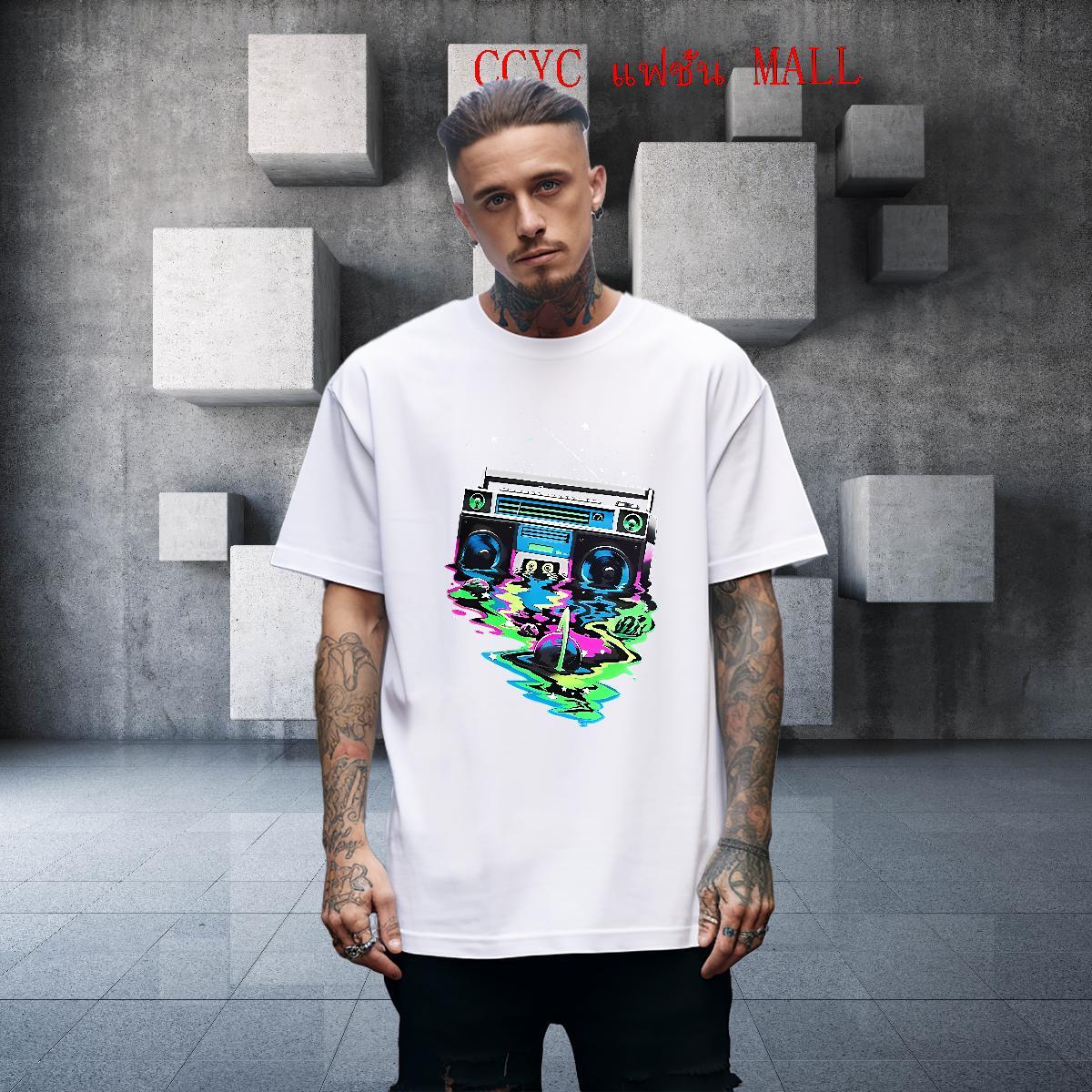 Classic Tshirts Hip Hop 100% Cotton 230g Skull Breathable Crew Neck radio T shirt Customized Tops