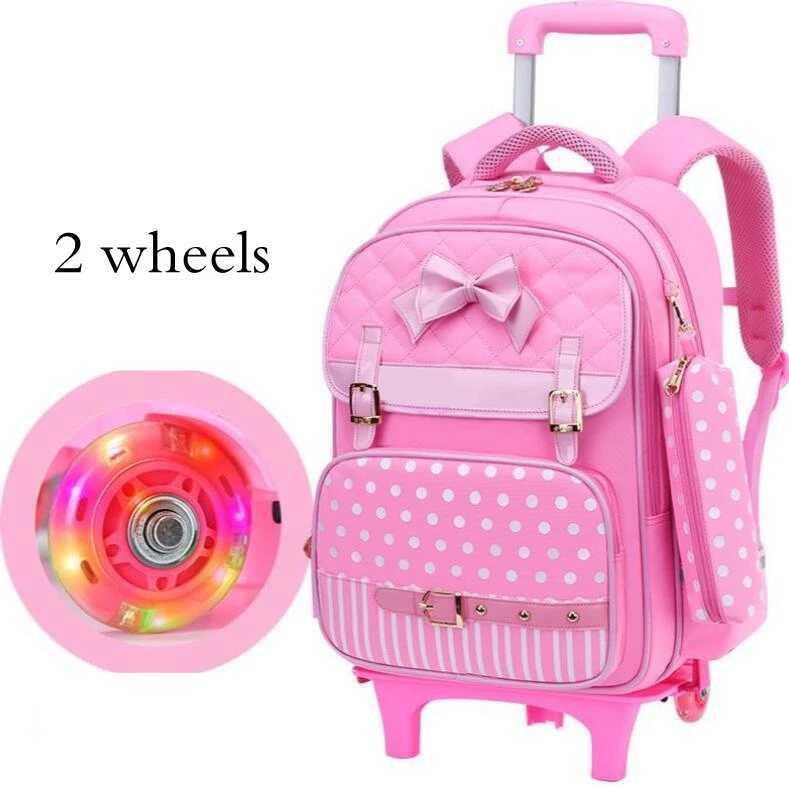 Children School Wheeled Backpack For Girls Trolley School Backpack School Wheeled Backpack Kids School Bag With 2 Wheels 6 WheeL Y240820
