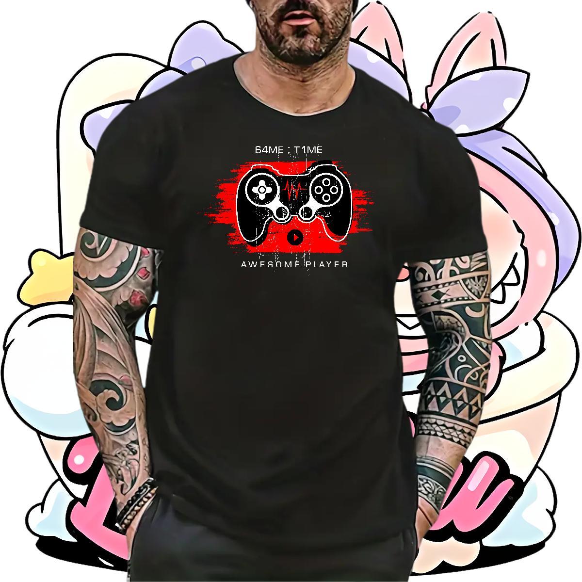 2024 Summer game Tshirts 230g Pure Cotton T-Shirts for Men Custom Anime Hip Hop Crew Neck Breathable Loose Fit Tops Shirt