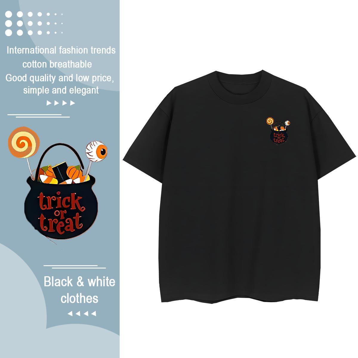 Fashion Casual Tshirt for Man Woman halloween Outdoor 230g 100% Cotton Top Tees Breathable Crew Neck Comfortable Mens T Shirts Graphic