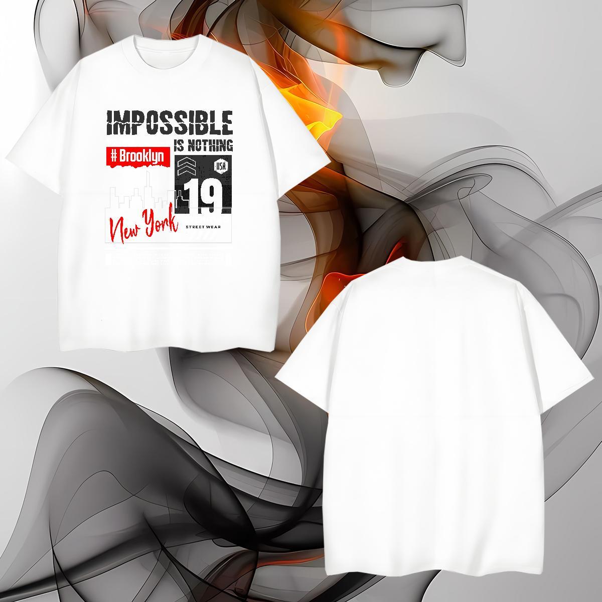 Loose Fit NEW YORK Mens T Shirts Daily Wear Men Tees 230g Cotton Fashion Casual Short Sleeve O-Neck Anime Print Tops Shirt