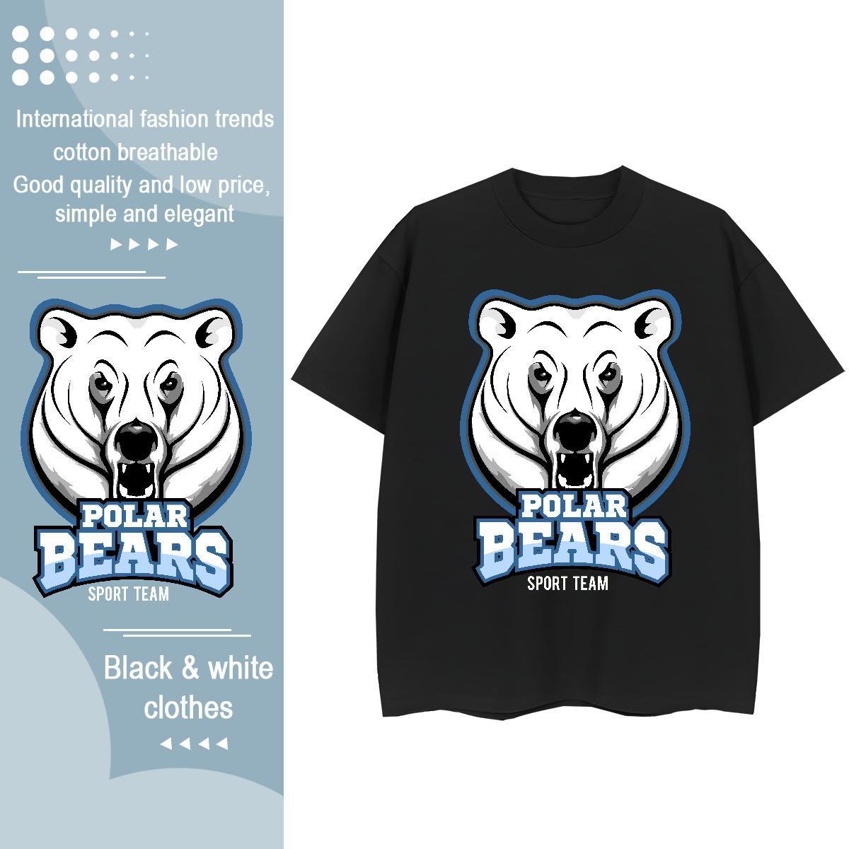 Loose Fit T-Shirts bear Crew Neck Breathable Summer Casual Graphic 230g Cotton Men Clothes T-Shirt Stylist Top Tees