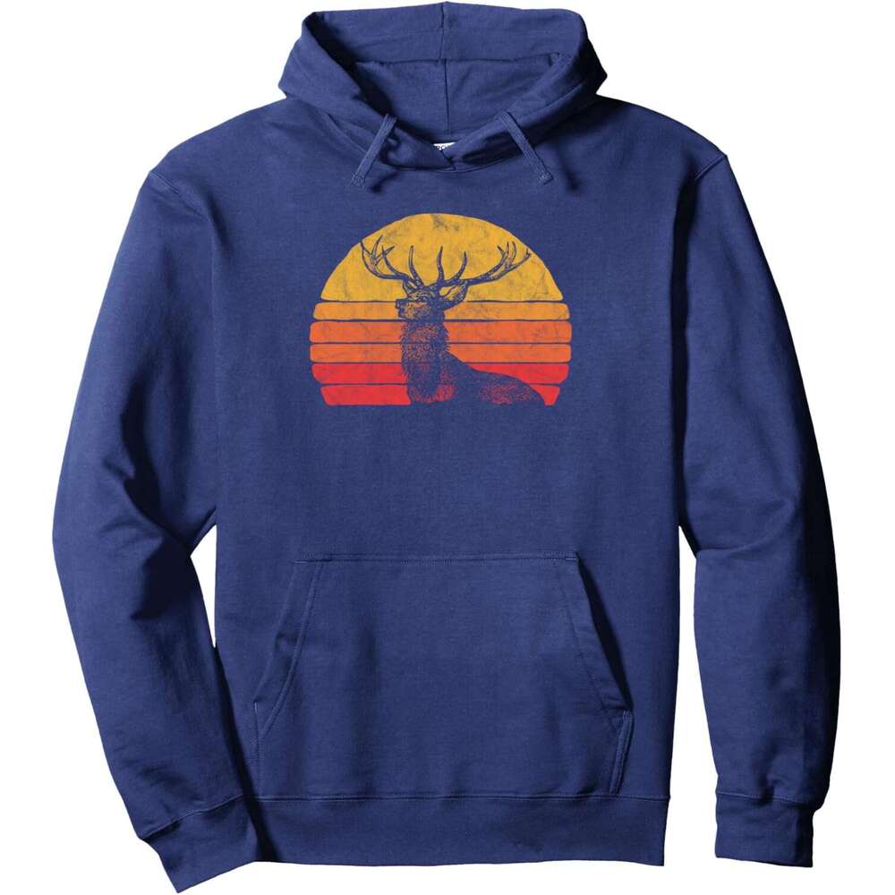 Hoodie for Mens Womens Vintage Stag Buck Deer - Retro Distressed Hunting T-Shirt Pullover Hoodie Hoodies sweatshirt pullover jacket Long sleeve