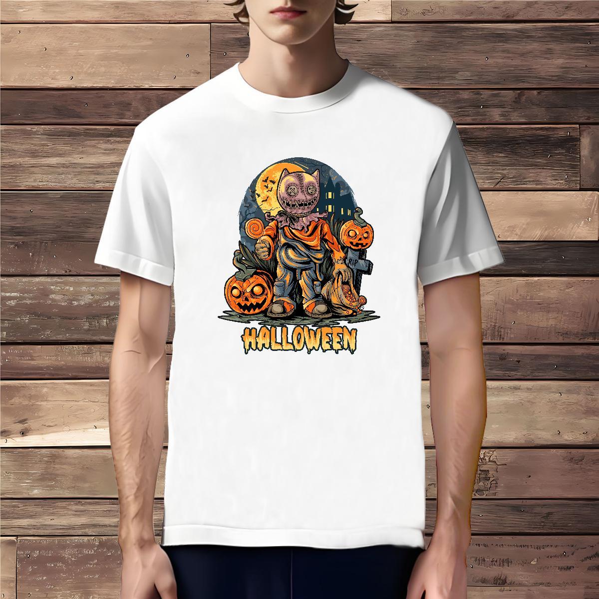 Soft Man T Shirts halloween Breathable Sports Casual DIY Logo Oversized 230g Cotton Tshirts 2024 DIY Tees