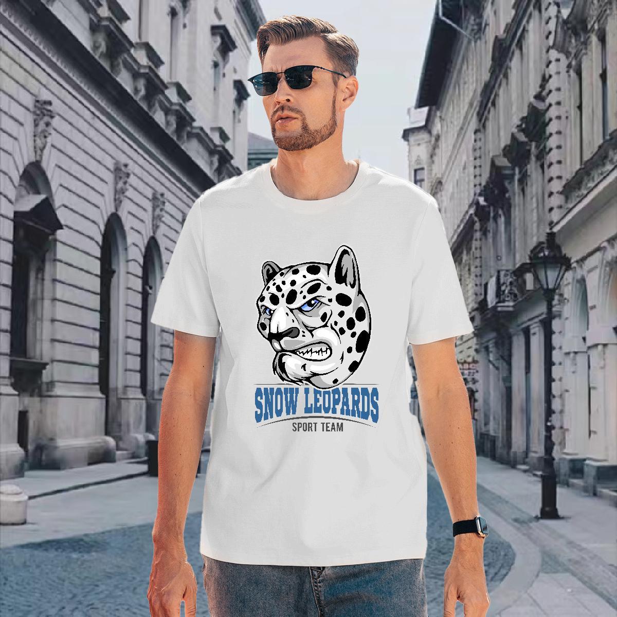 Man T Shirts 100% Cotton 230g leopard Casual Daily Wear O Neck Short Sleeves Plus Size Custom Mens Tshirts Stylist Designer Tees Shirts