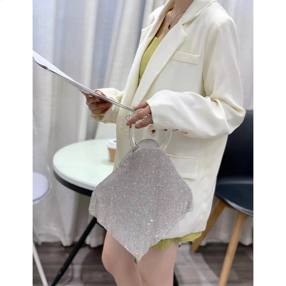 Rhie Evening Clutch Lady Metal Knot Handle Purses and Handbags er Bags for Women Acrylic Dia Wedding Bag 240819 ea90 4