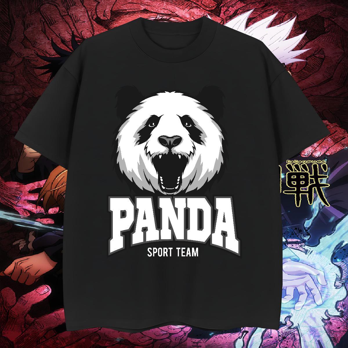 High Quality T-Shirts for Men panda Crew Neck Casual Cartoon Print 230g Cotton Men Tshirts 2024 Summer Tees