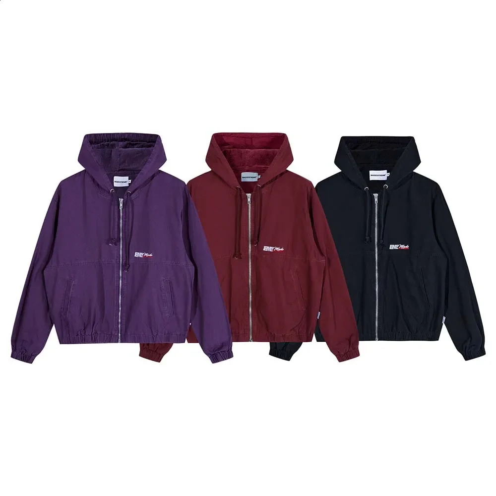 Made Extreme Zip Up Hooded denim jacket 230694 240809