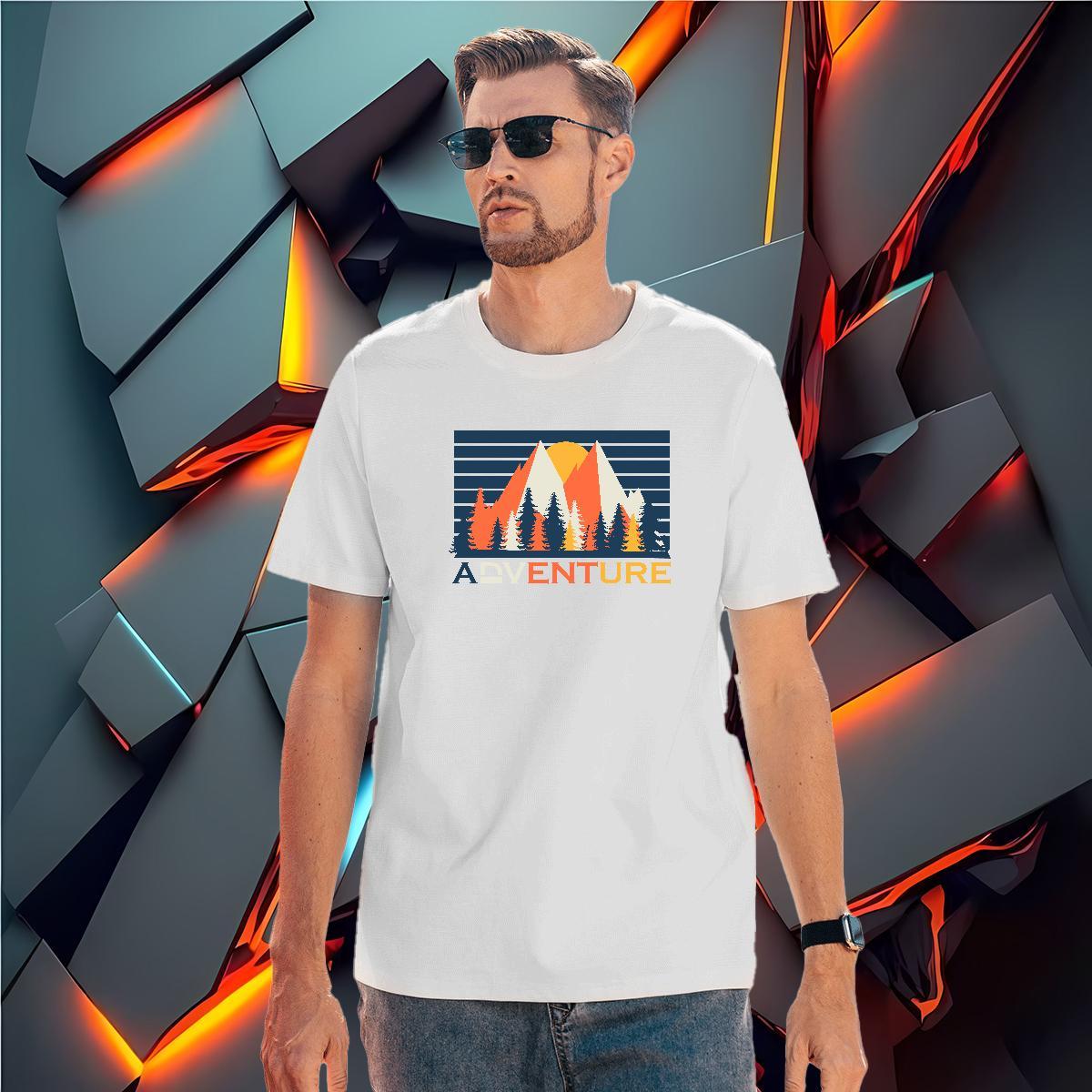 Cool Design mountains 230g Cotton Men Tops Tees Outdoor Breathable Soft T Shirts Men Designer Fashion Anime Print Polos