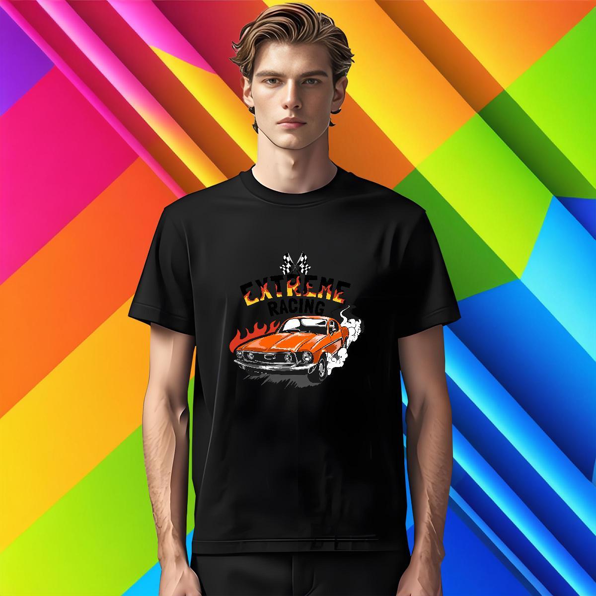 Unisex car 230g 100% Cotton Men Tshirts Daily Wear O-Neck Short Sleeve T shirt New Arrival DIY Clothings