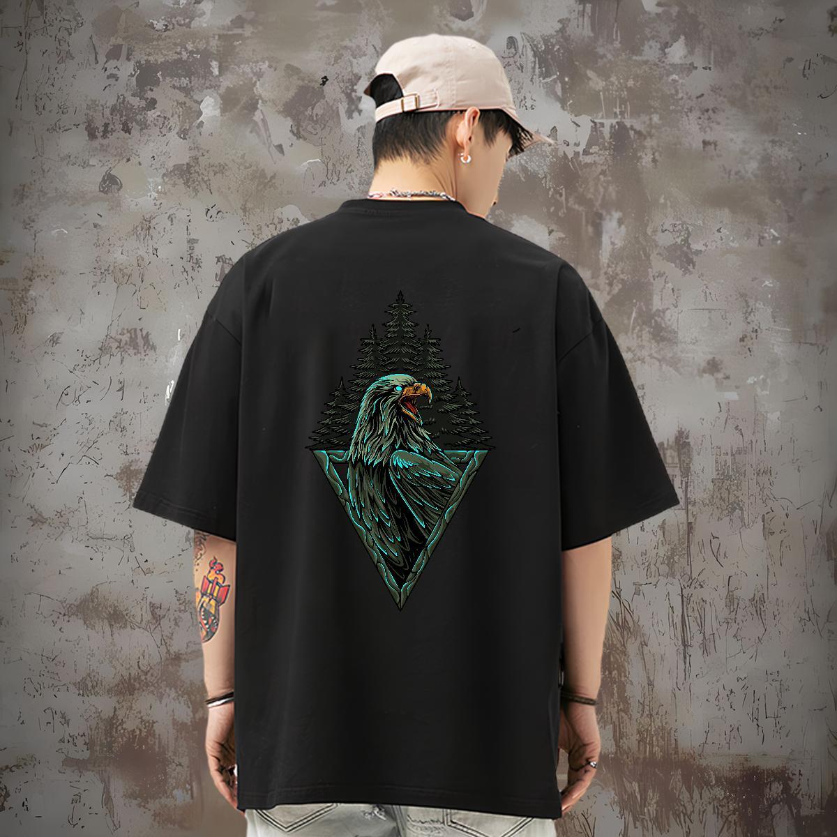 Designer Couples T Shirts eagle Street Casual 100% Cotton 230g Top Tees Pure Cotton High Quality Mens T Shirts Graphic