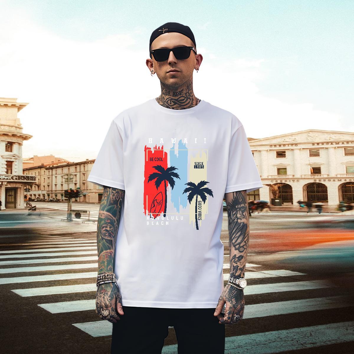 TOP Quality Men Tshirts Casual Daily Wear 230g 100% Cotton Anime O-Neck Short Sleeve stakeboarding Men T Shirts Fashion Designer Tee Shirt