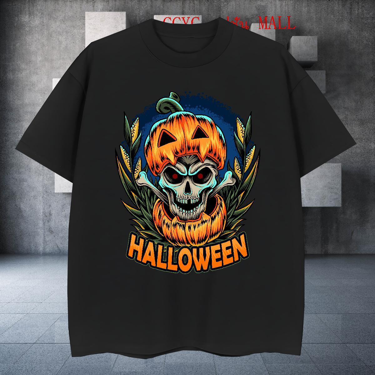 High Quality T shirt halloween Short Sleeve Soft Daily Outfit Custom Big Size 230g Cotton Tshirt for Man Woman Designer Wear