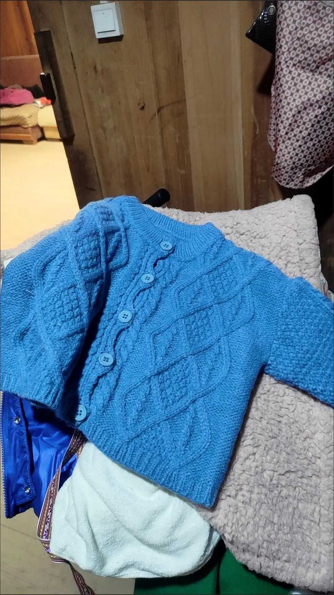 Purple Blue Beige Cardigan Sweater For Boys Girls Autumn Fall Soft Knitted Casual Loose CoatsXJ240819