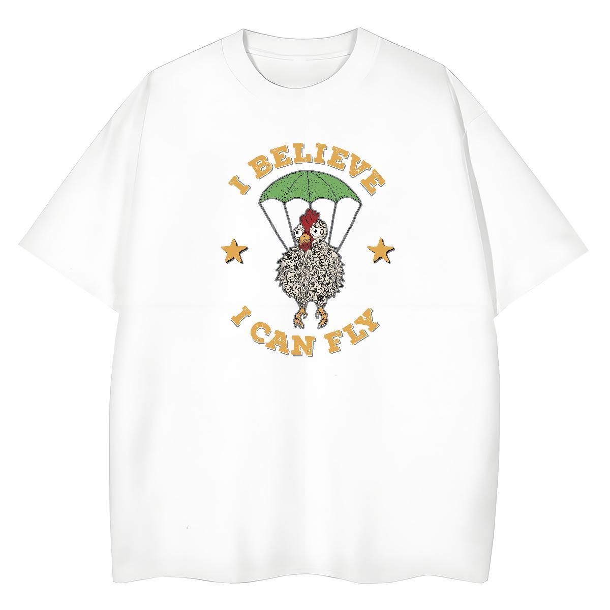 Fashion Casual Womens Tshirts Sports Street Wear Short Sleeve O-Neck Tee Shirt Designer 230g Cotton chicken Cartoon Floral Printing Woman T Shirts