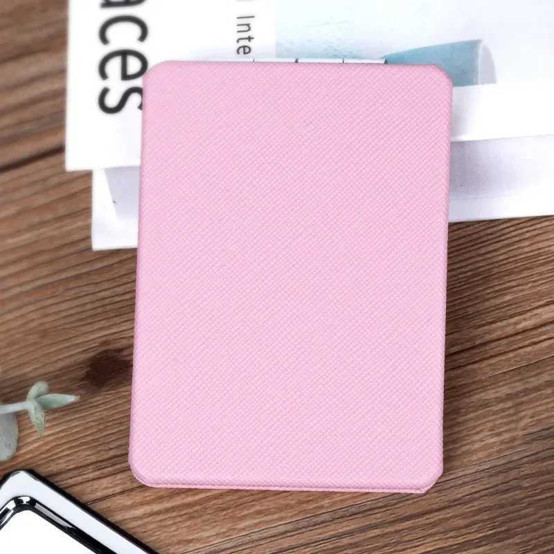 Portable Women Makeup Mirror Hand Pocket Folding Double-Sided Cosmetic Make Up Mirror Pu Leather Small Compact Mirror Girls Gift Y240819