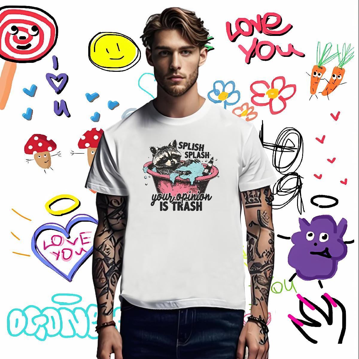 Designer Fashion Tshirts have a bath Outdoor 230g Pure Cotton Tees Breathable Soft Loose Fit T-Shirts for Men Custom Printing