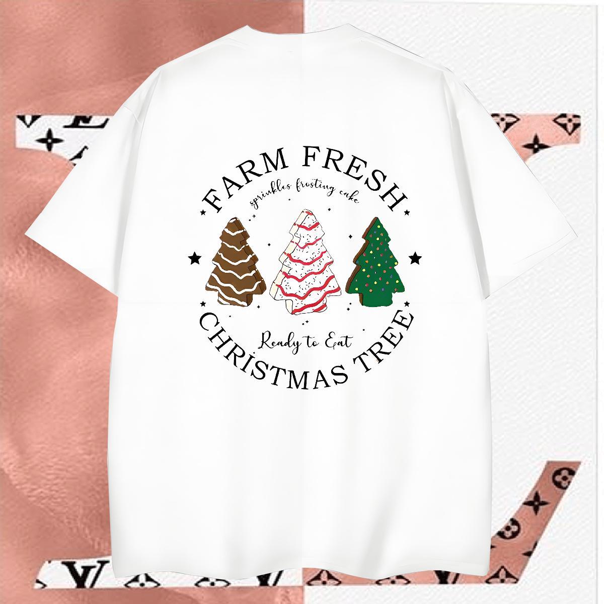 New Arrival Mens Tshirts christmas trees Sports Casual 230g Cotton Tee Shirt O Neck Short Sleeves Comfortable Man T Shirts Graphic