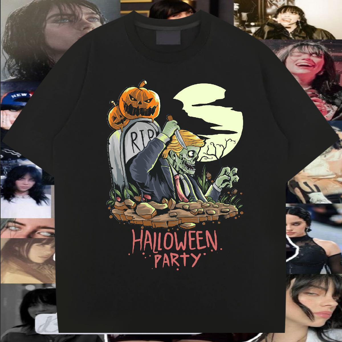 Fashion halloween Tshirts 230g 100% Cotton T-Shirts for Men DIY Outdoor Breathable Short Sleeve Unisex Tees Shirts