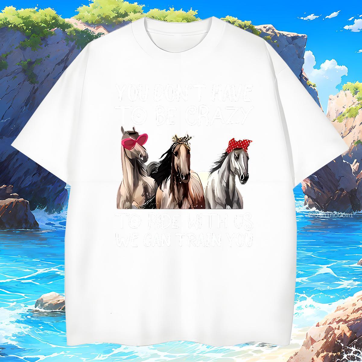 T Shirts Men 230g 100% Cotton horse Sports Casual Breathable Short Sleeve Black White Men Tops Tees DIY Customized Free Shipping Polos
