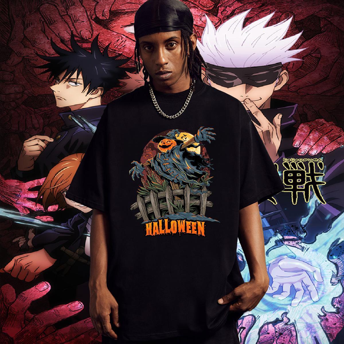 Classic T-Shirts halloween Breathable Short Sleeve Street Skull 230g Cotton Mens Tshirts Custom Tops