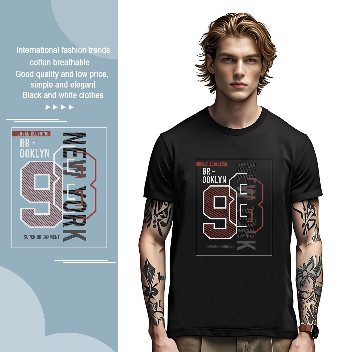 High Quality 9 100% Cotton 230g Men Tops Tees Casual Daily Wear Breathable Short Sleeve Mens T Shirts 2024 DIY Skull Tshirts