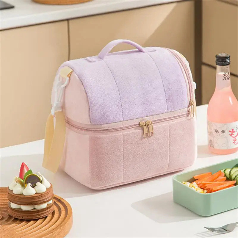 Lunch Bag Reusable Insulated Thermal Bag Women Men Multifunctional Cooler and Warm Keeping Lunch Box Leakproof Waterproof 240819