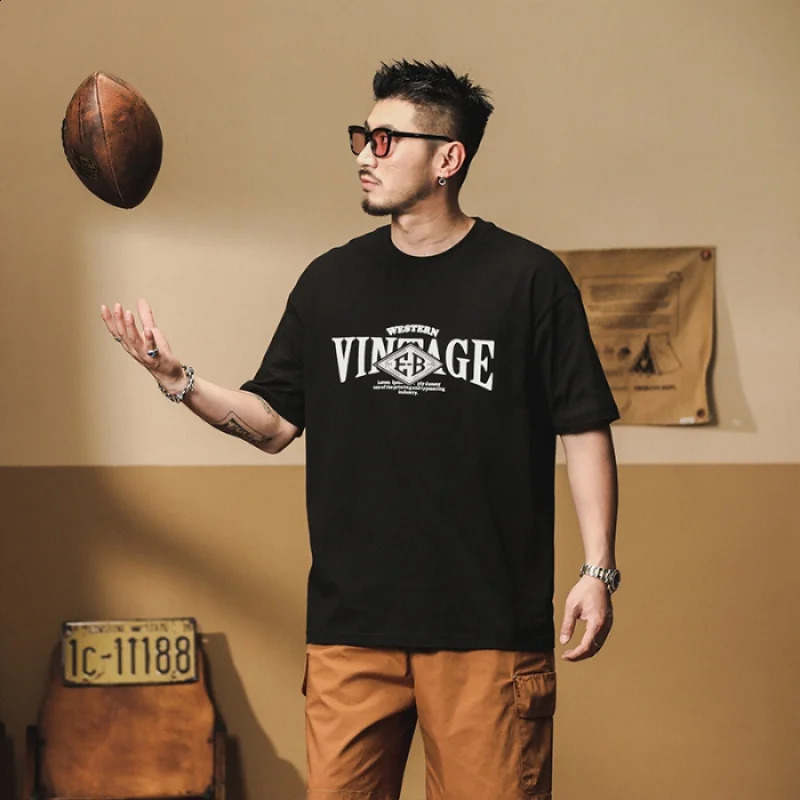 Summer Japanese Street Loose Tshirt Mens Slim Fit Elastic Fashion Edition Printed Round Neck Casual Top 240819